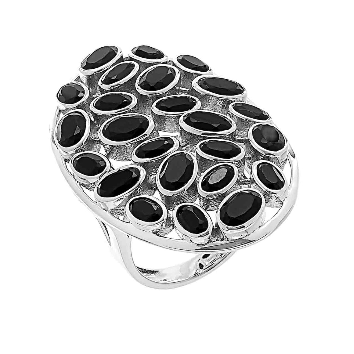 Black Spinel Multi Gemstone Statement Ring