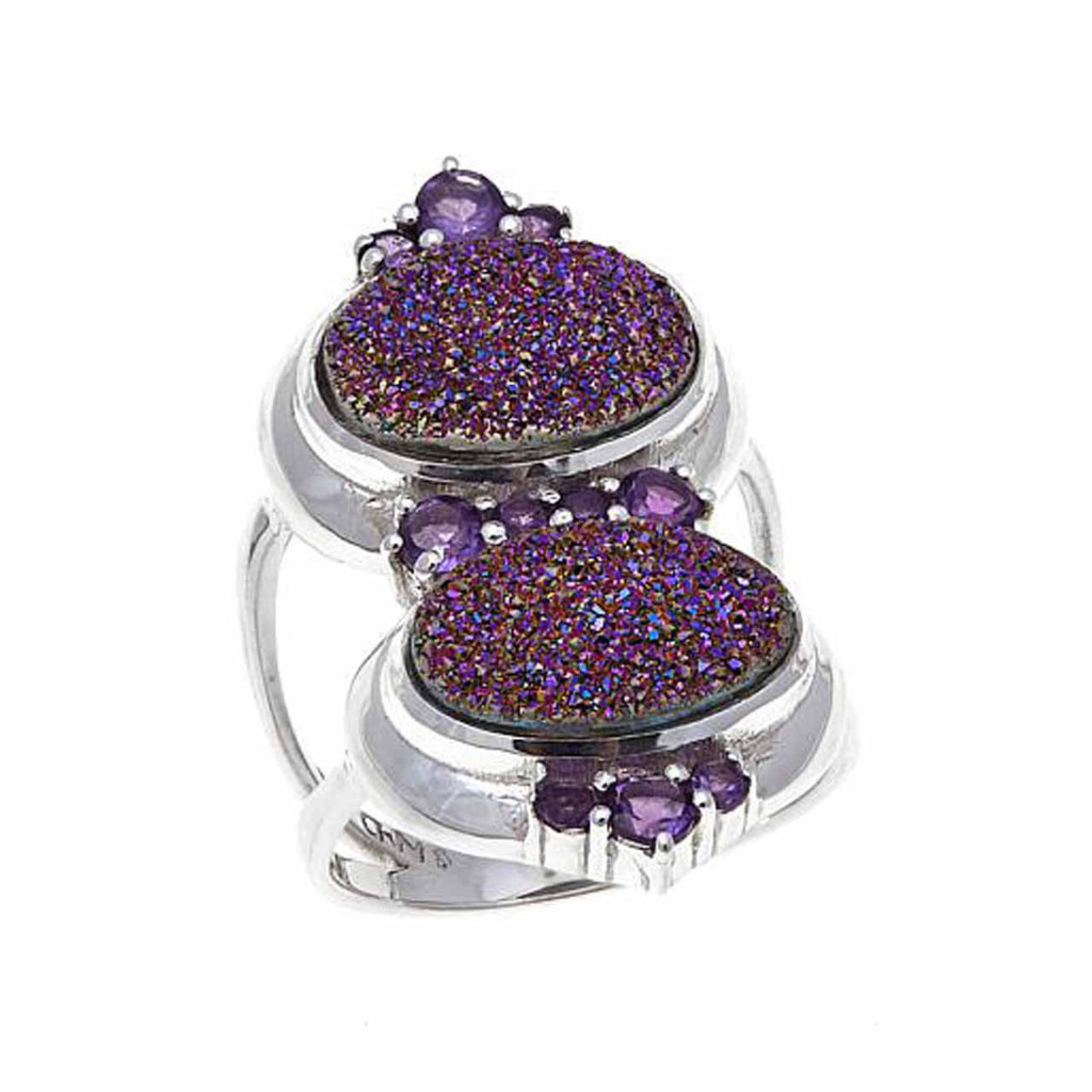Purple Drusy and Ameythst Ring
