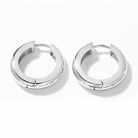 Rhodium Plated Hoop Earrings