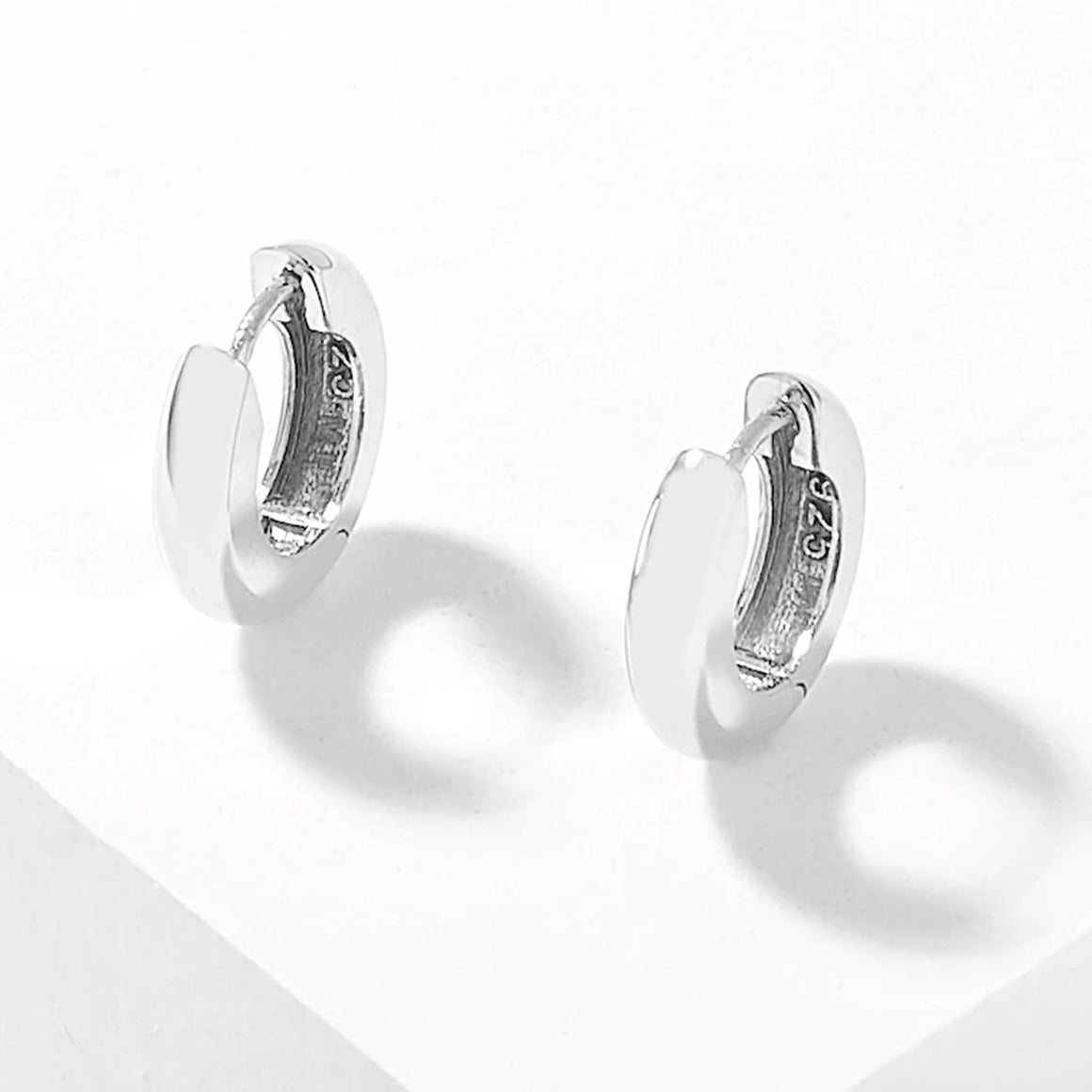 Rhodium Plated Hoop Earrings