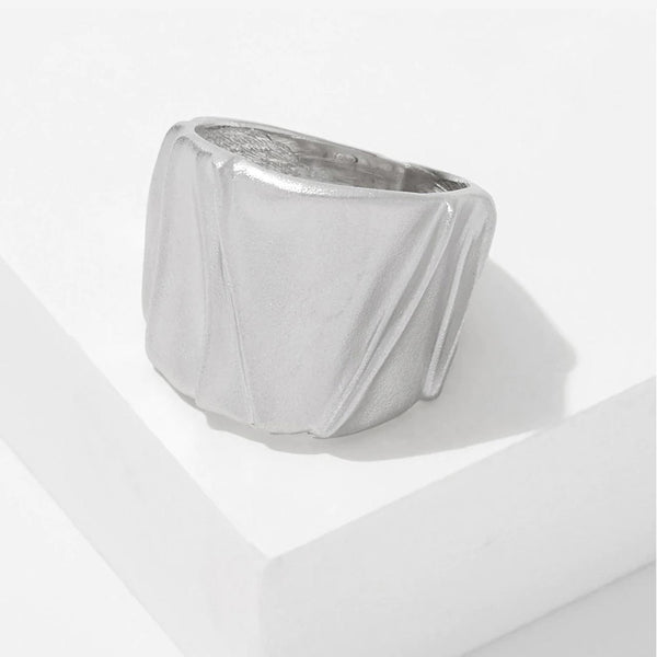 Rhodium Plate Satin Finish Ring