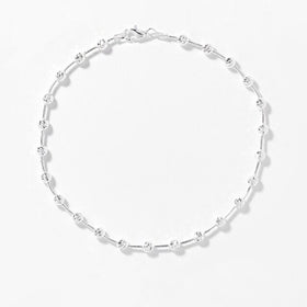 Diamond Cut Ball Station Anklet