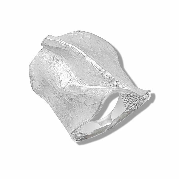 Rhodium Plate Wave Ring