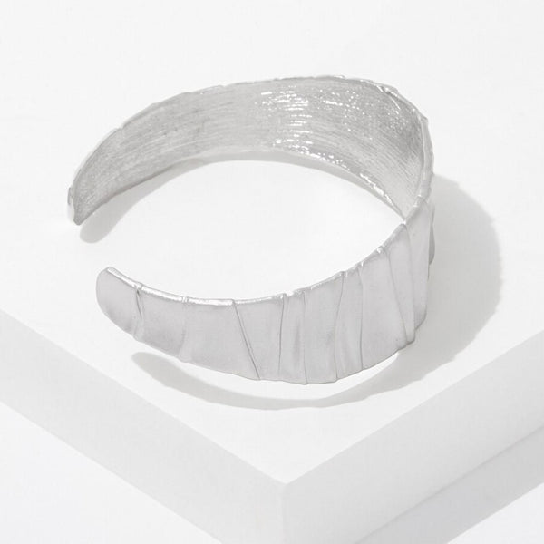 Rhodium Plate Silky Cuff Bracelet