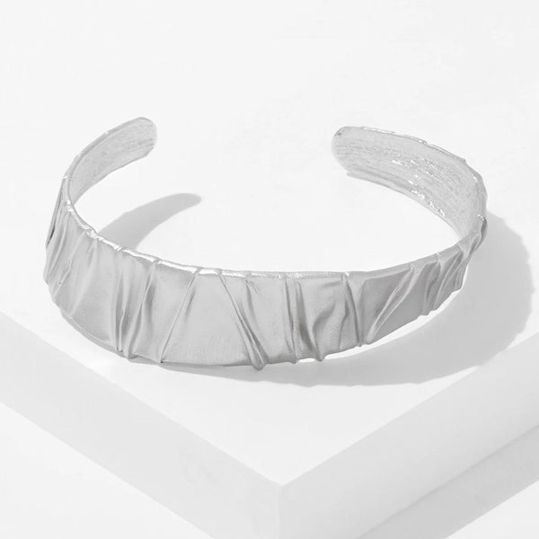 Rhodium Plate Silky Cuff Bracelet