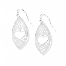 Sterling Silver Open Heart Earrings
