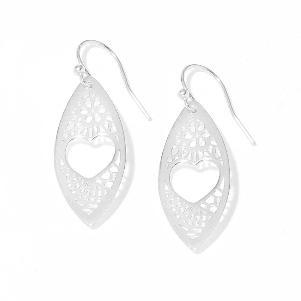 Sterling Silver Open Heart Earrings