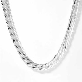 Men's Sterling Silver Flat Cuban Link Chain - 24inch