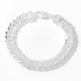 Men's Sterling Silver Flat Cuban Link Bracelet - 8.75inch