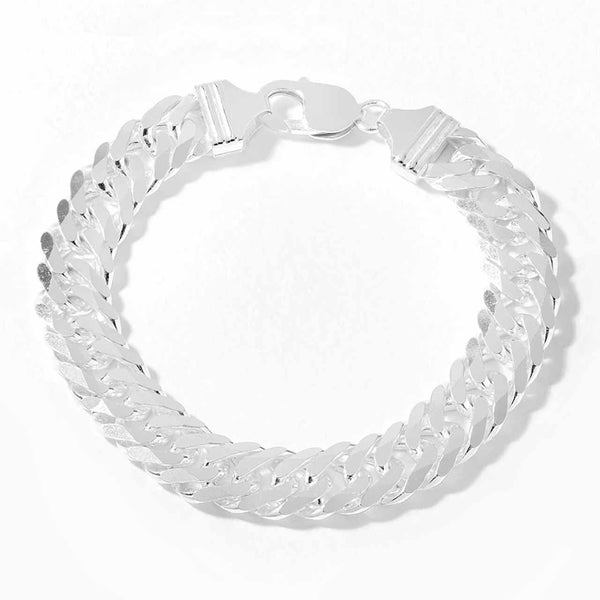 Men's Sterling Silver Flat Cuban Link Bracelet - 8.75inch