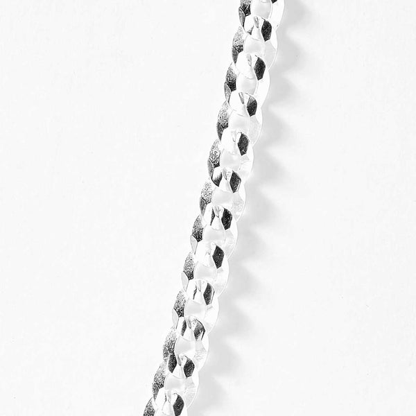 Men's Sterling Silver Concave Curb Chain - 18inch