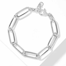 Paperclip Link Bracelet Sterling Silver - 8"