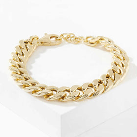 10mm Cuban Link Semi Hollow Chain Bracelet