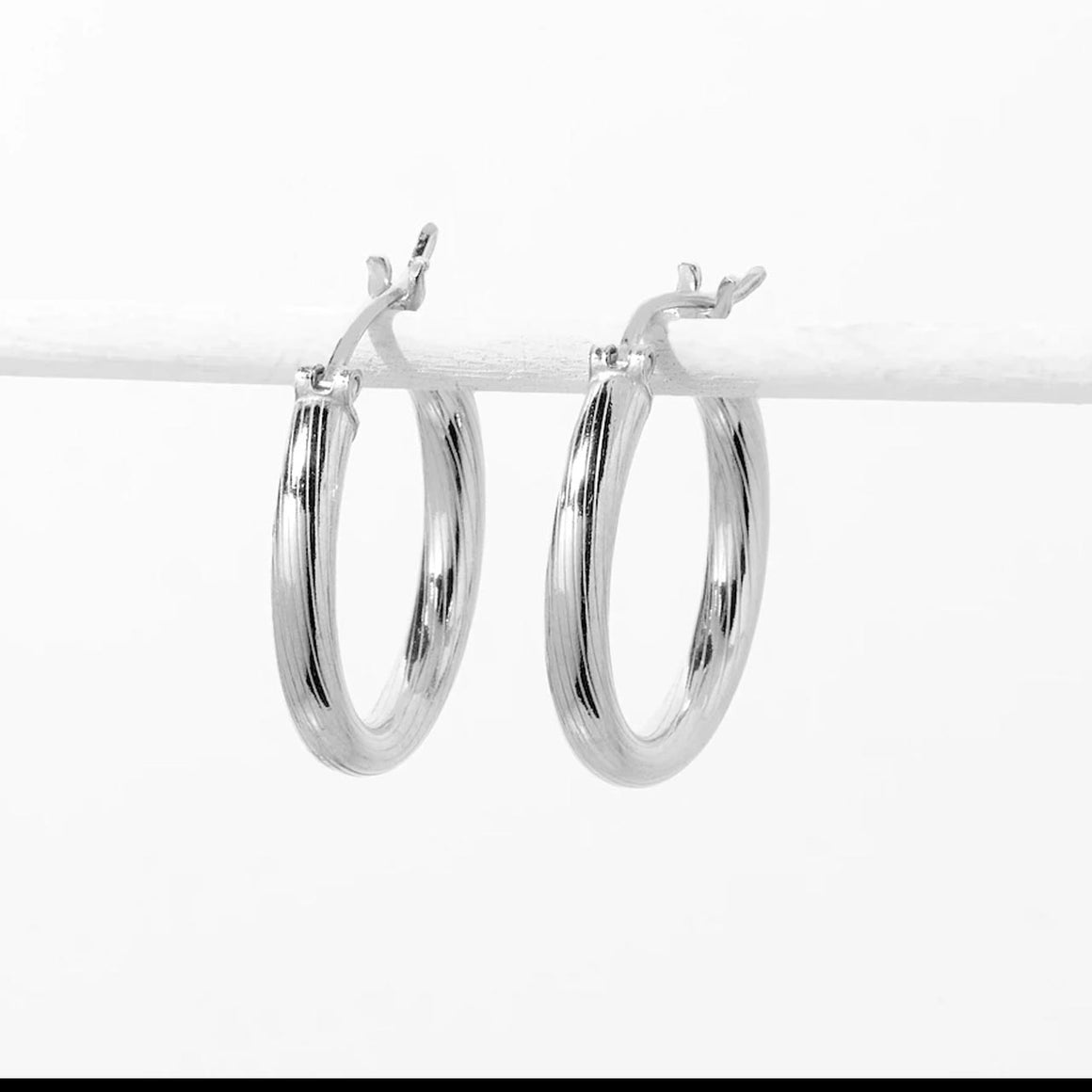 Sterling Silver Textured Hoops