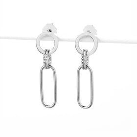 Sterling Silver Hoop Earrings with Diamond Cut Texture