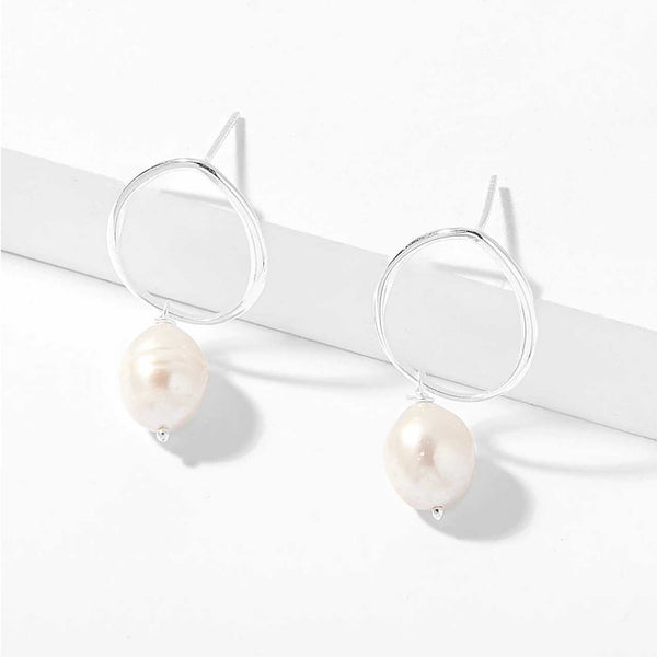 Sterling Silver Freshwater Pearl Drop Earrings