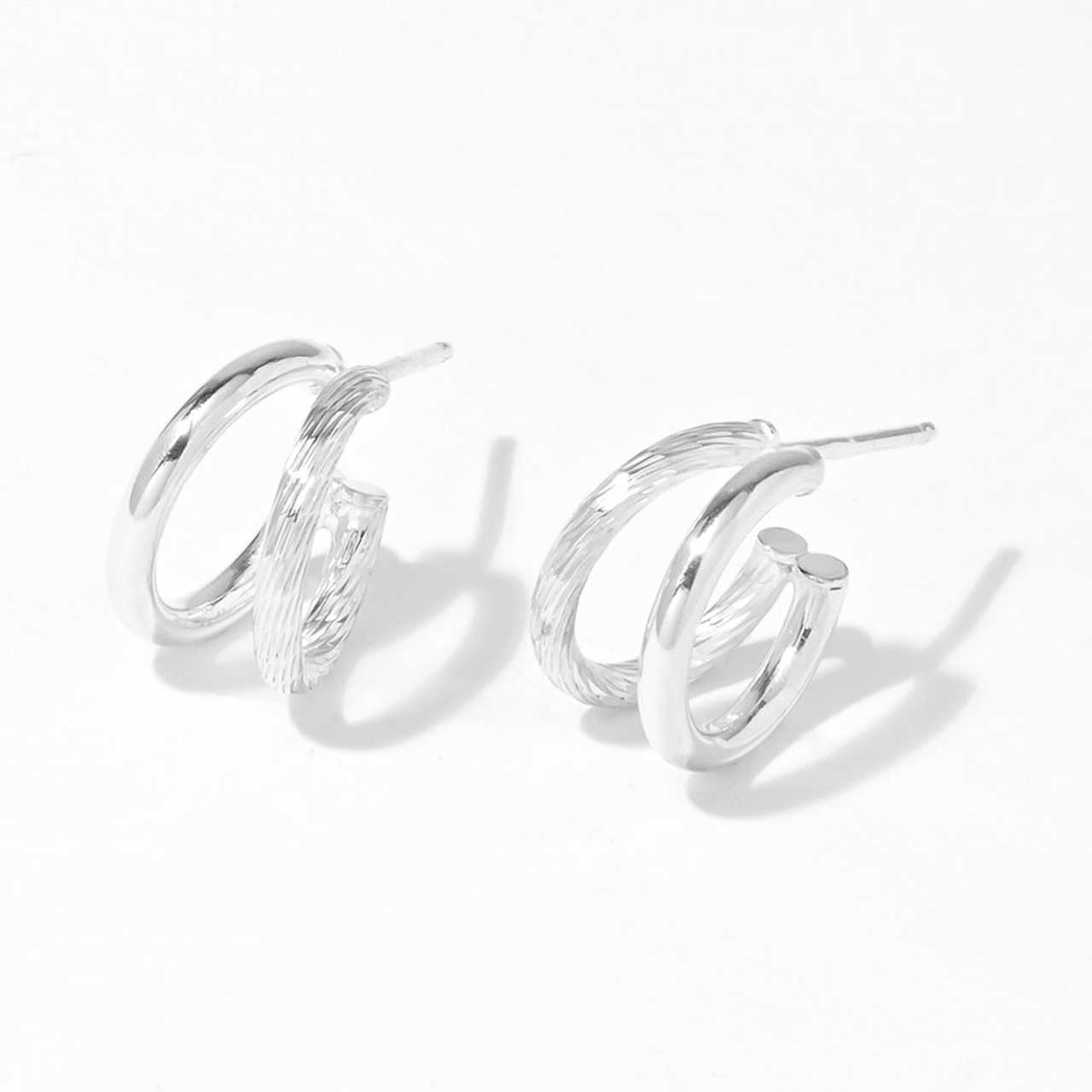 Sterling Silver Double Hoop Earrings
