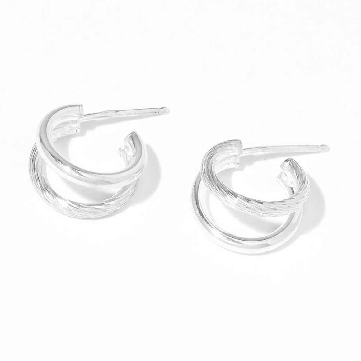 Sterling Silver Double Hoop Earrings