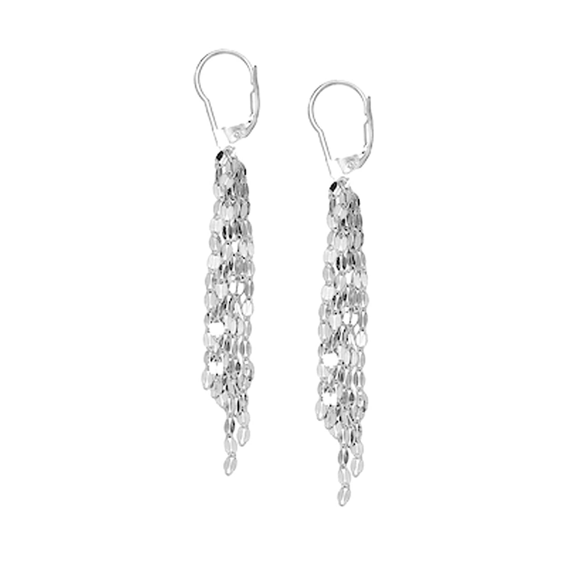 Six Strand Butterfly Tassel Sterling Silver Earrings