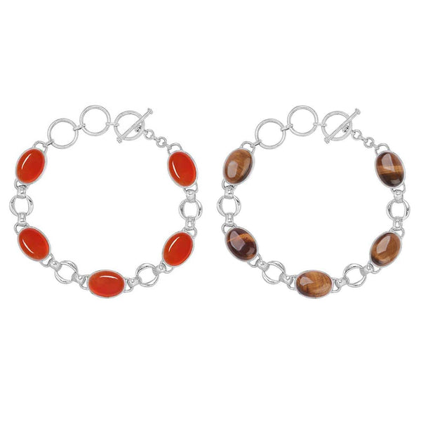 Carnelian and Tiger's Eye Reversible Link Bracelet