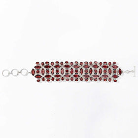 Garnet Multi Gemstone Mosaic Bracelet