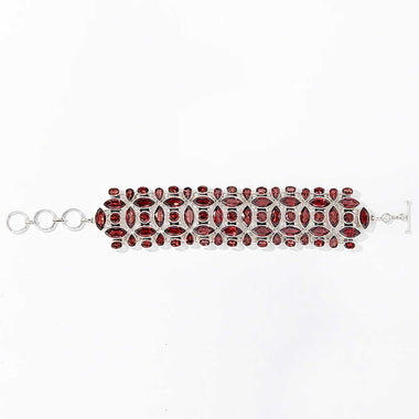 Garnet Multi Gemstone Mosaic Bracelet
