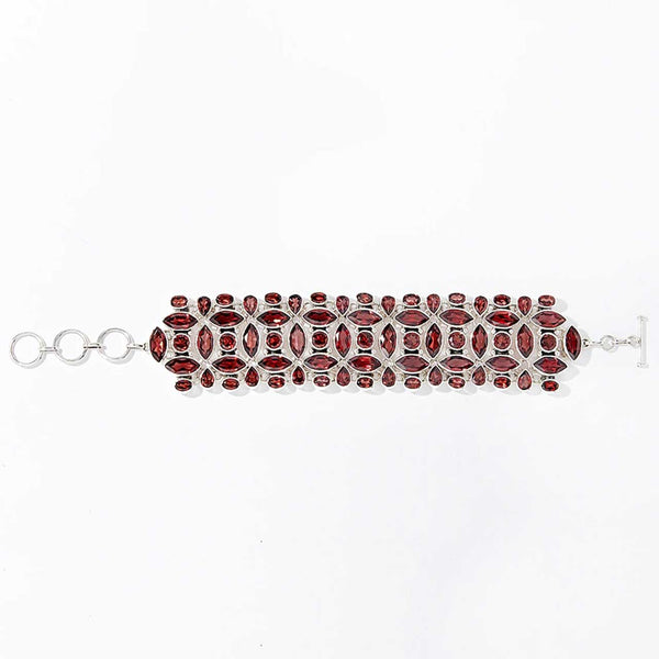 Garnet Multi Gemstone Mosaic Bracelet