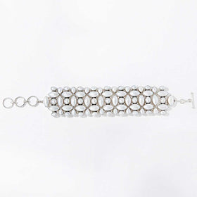 Freshwater Pearl Multi Gemstone Mosaic Bracelet