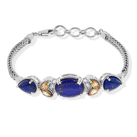 Lapis & Citrine Foxtail Link Bracelet