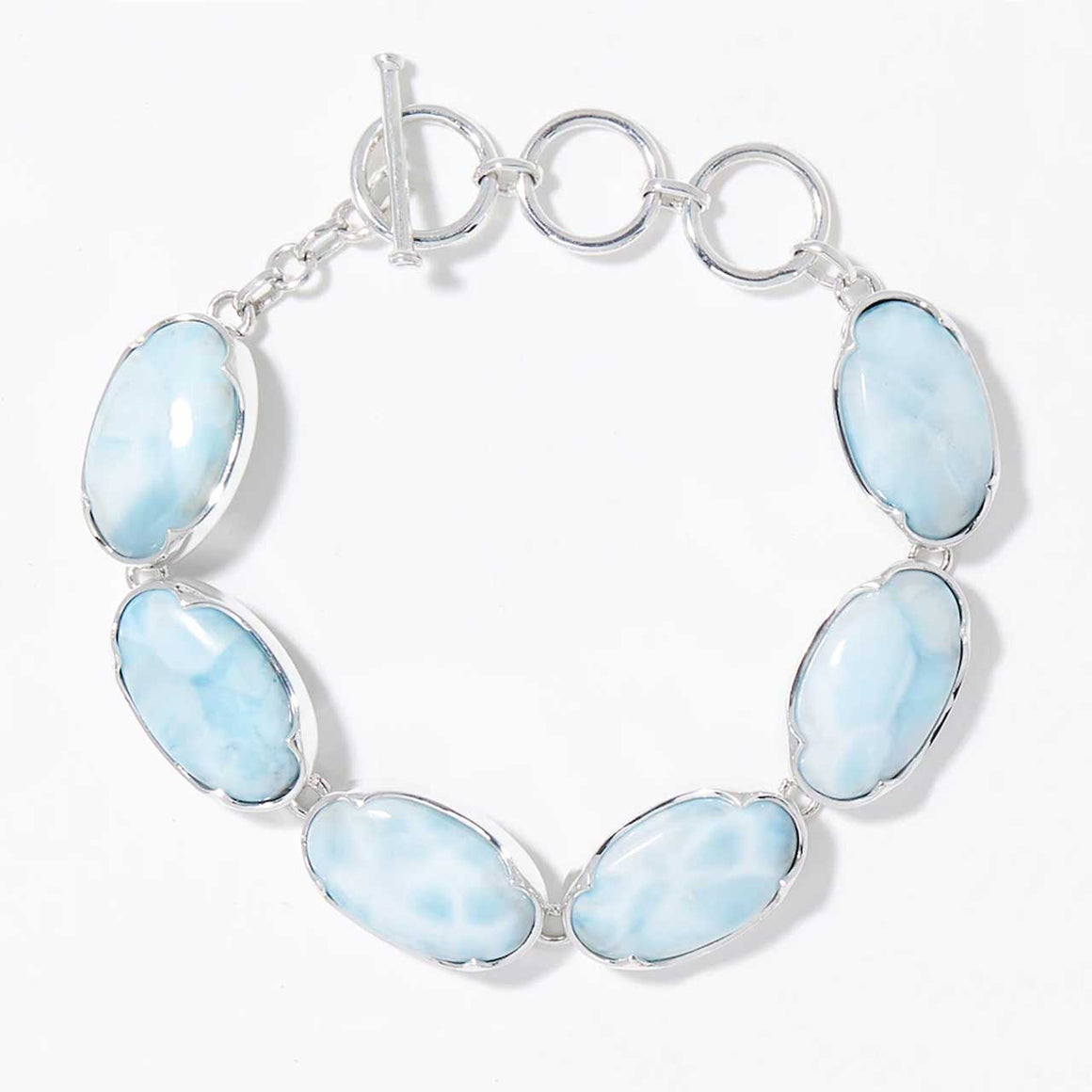 Larimar Modern Bezel Link Bracelet