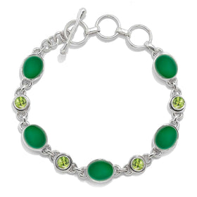 Green Onyx & Peridot Link Bracelet