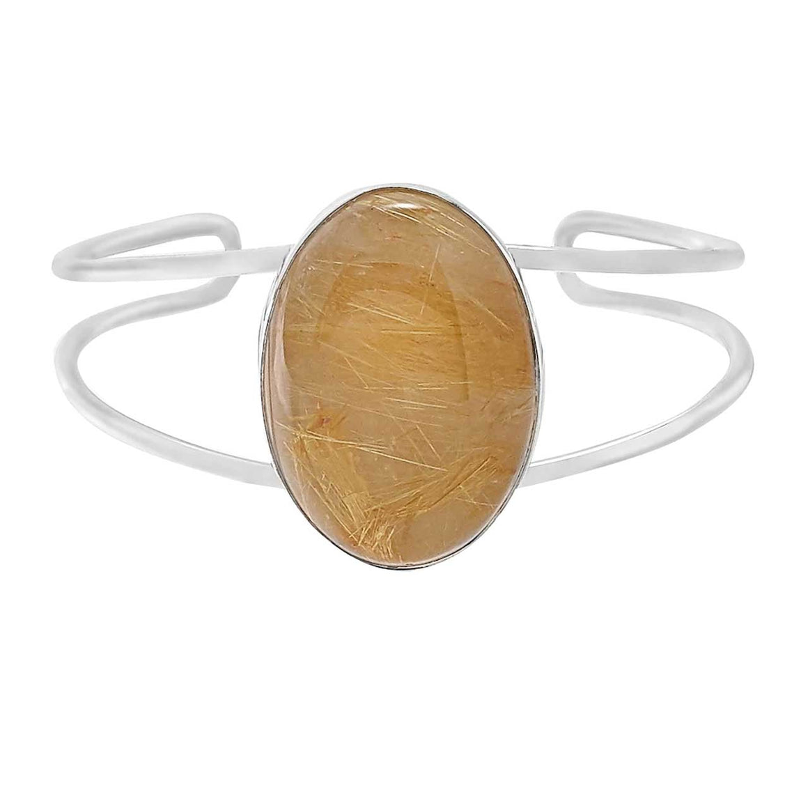 Golden Rutilated Quartz Cuff Bracelet