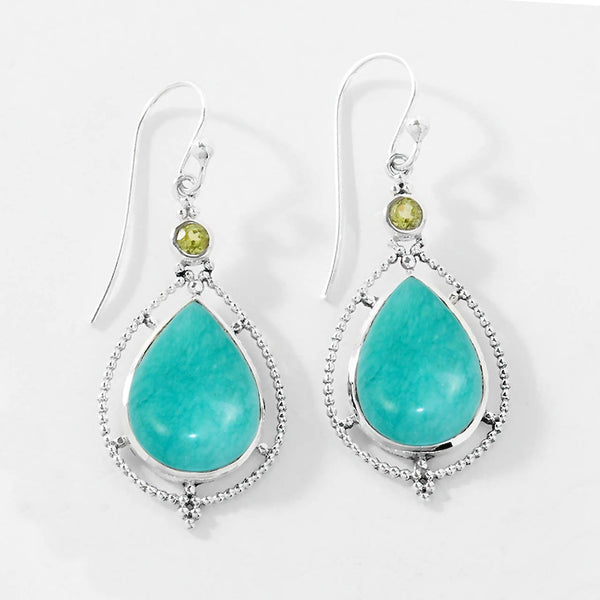 Amazonite and Peridot Earrings