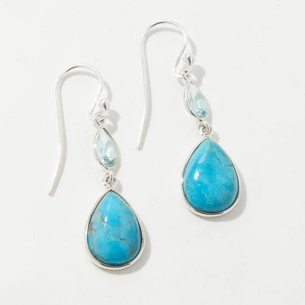 Mohave Turquoise & Blue Topaz Drop Earrings