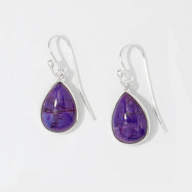 Purple Turquoise and Amethyst Drop Earrings