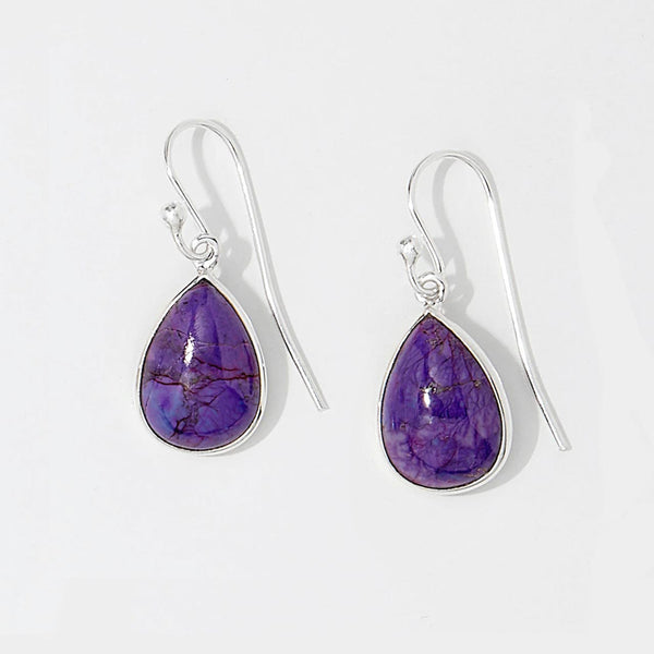 Purple Turquoise and Amethyst Drop Earrings