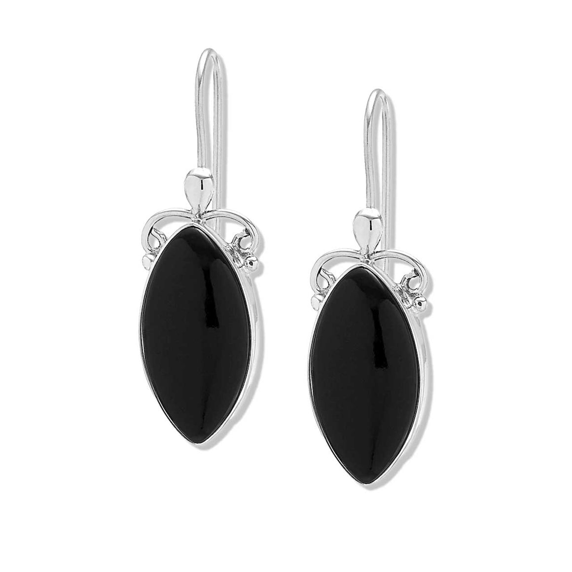 Onyx Marquise Drop Earrings