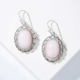 Pink Opal Scrollwork Earrings