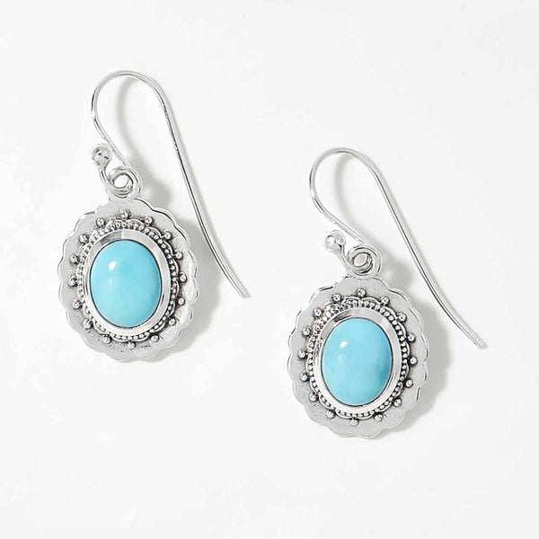 Sleeping Beauty Turquoise Micro Ball Drop Earrings