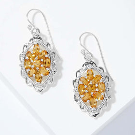 Multi Gemstone Citrine Drop Earrings