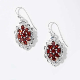 Multi Garnet Drop Earrings