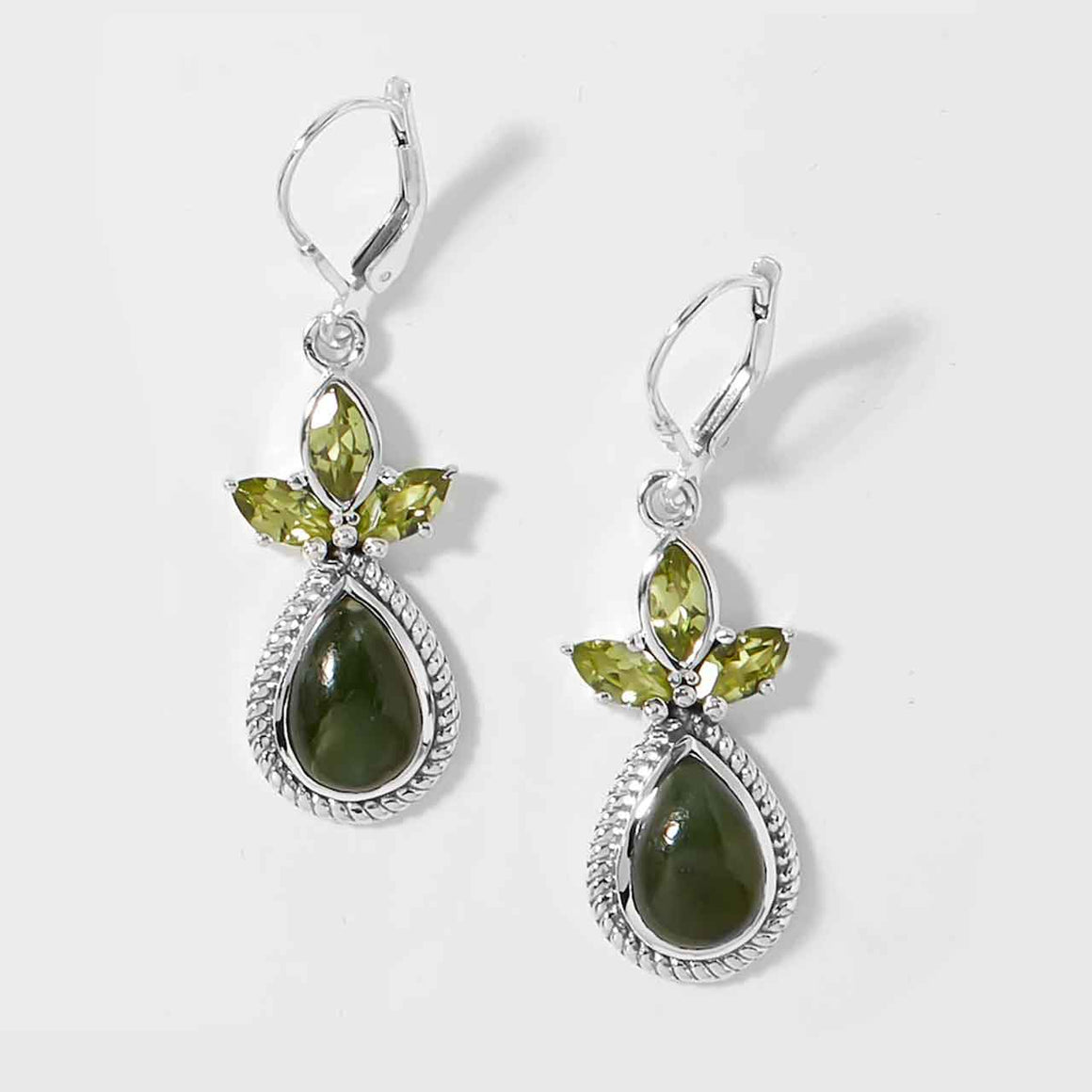 Jade and Peridot Earrings