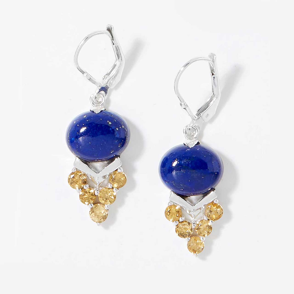 Lapis and Citrine Earrings