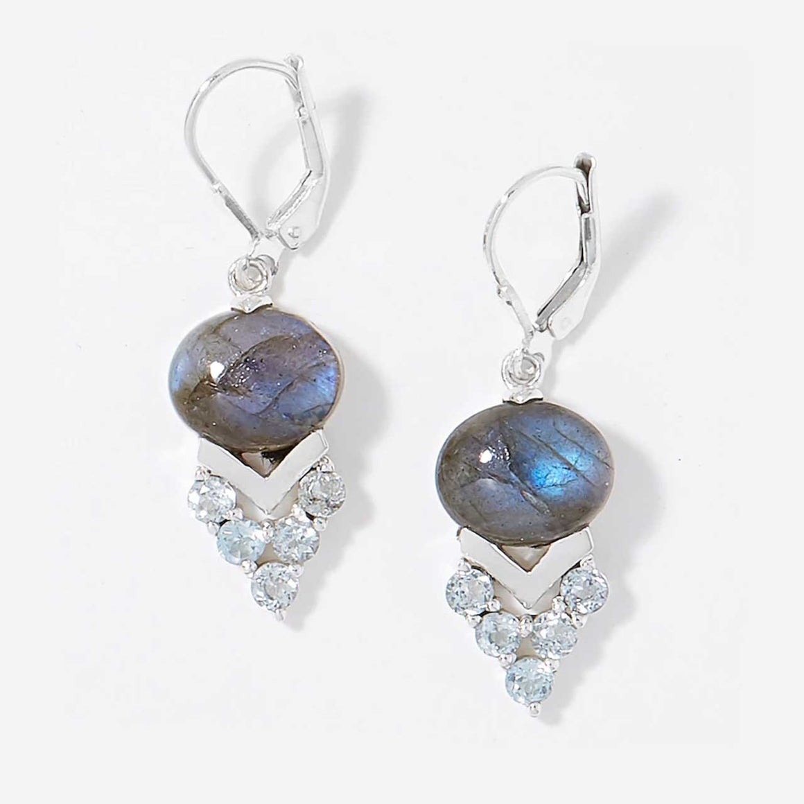 Labradorite and Blue Topaz Earrings