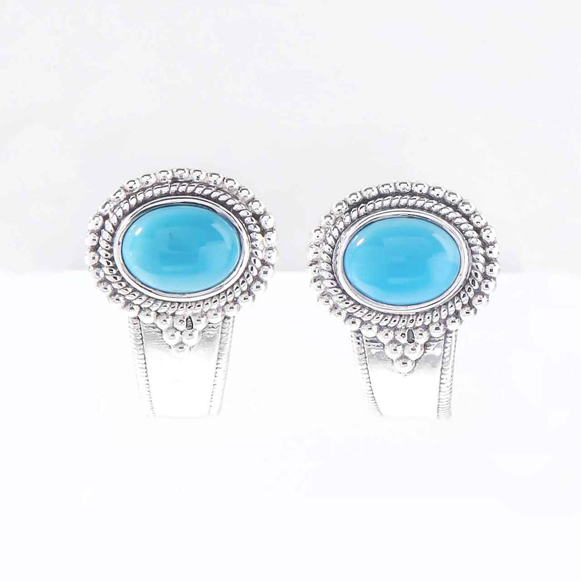 Sleeping Beauty Turquoise Hoop Earrings