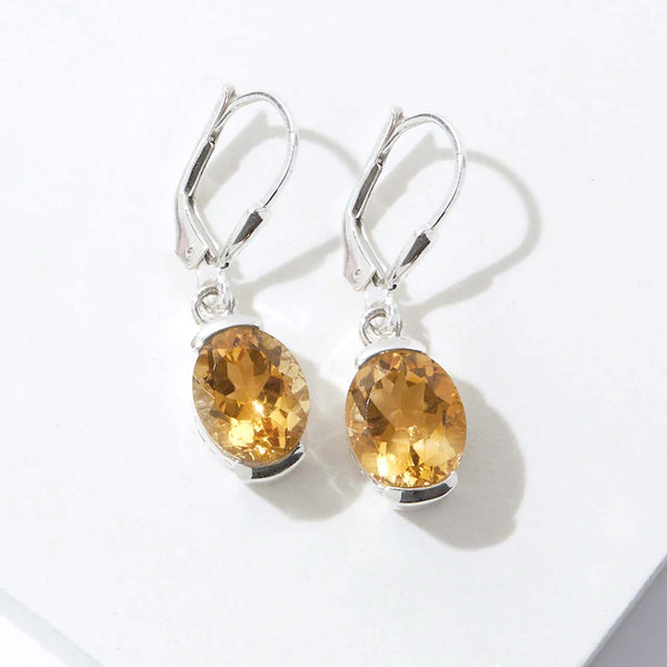 Citrine Decorative Side Gallery Earrings