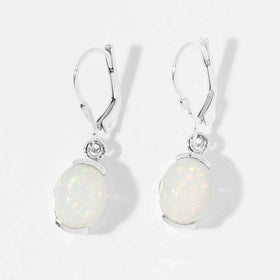 Opal Side Gallery Leverback Earrings