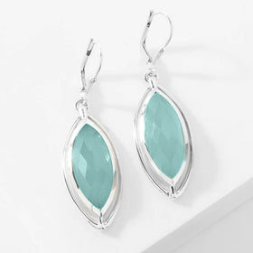 Aqua Chalcedony Marquise Earrings