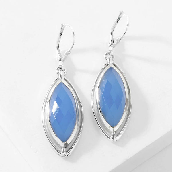 Light Blue Chalcedony Marquise Earrings