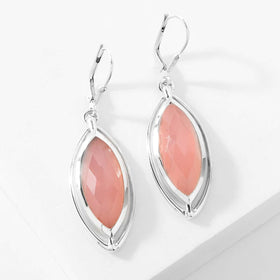 Pink Chalcedony Marquise Earrings